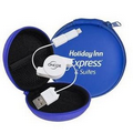 Retractable Cable w/ MFI Adapter in Round Zipper Case